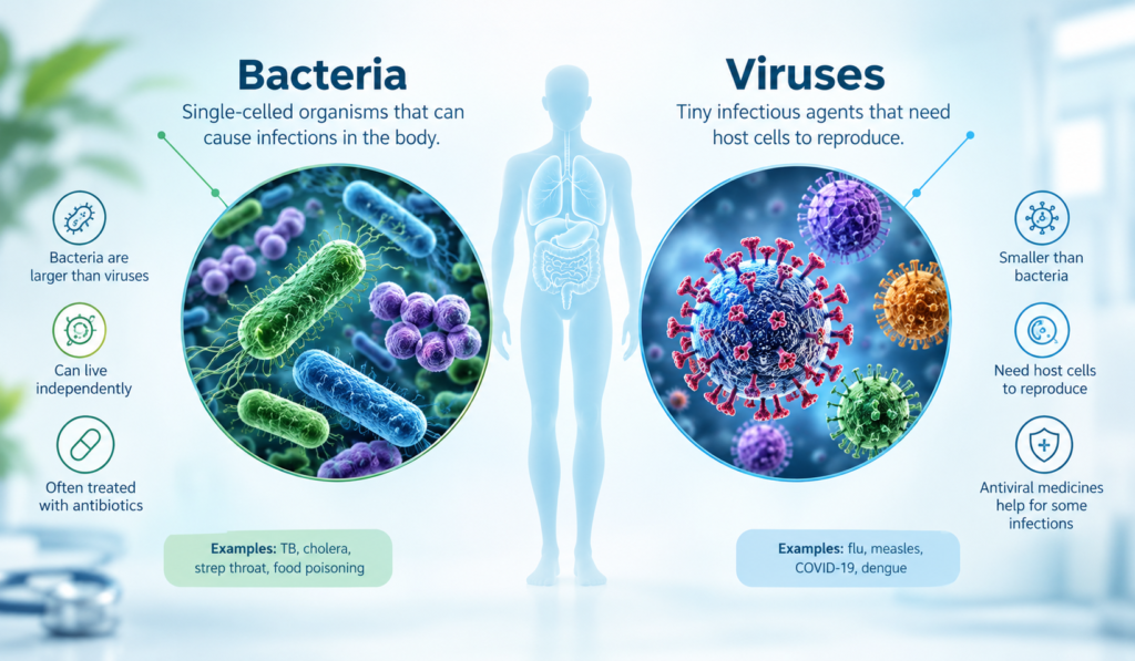 Common Diseases Caused by Bacteria and Viruses
